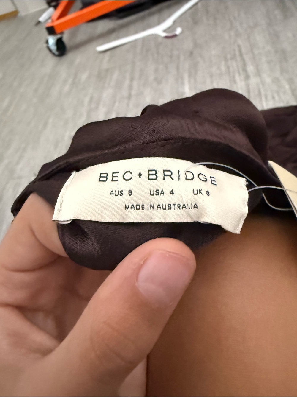 BEC + BRIDGE Frida Halter Maxi Dress Dark Chocolate US 4 $300 Evening Formal - Picture 9 of 10